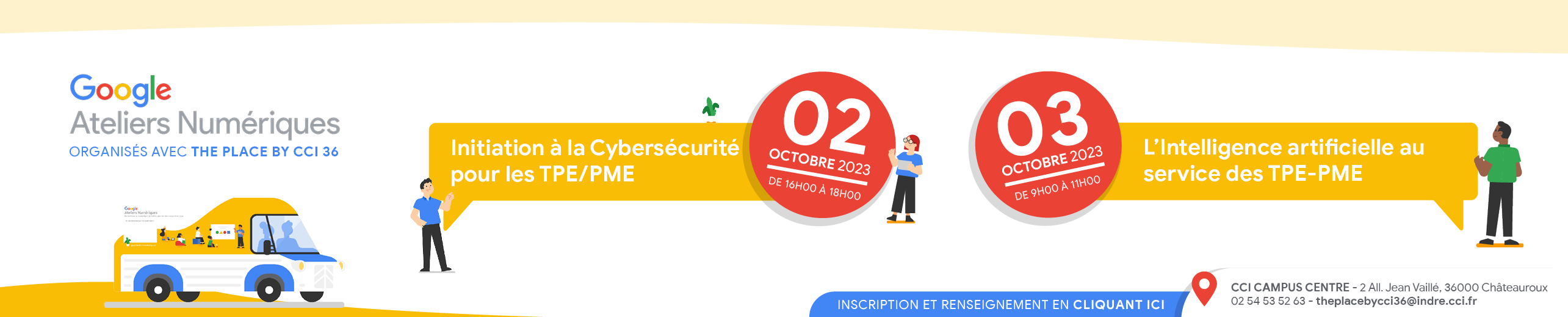 Ateliers numériques Google et The Place by CCI36 octobre 2023