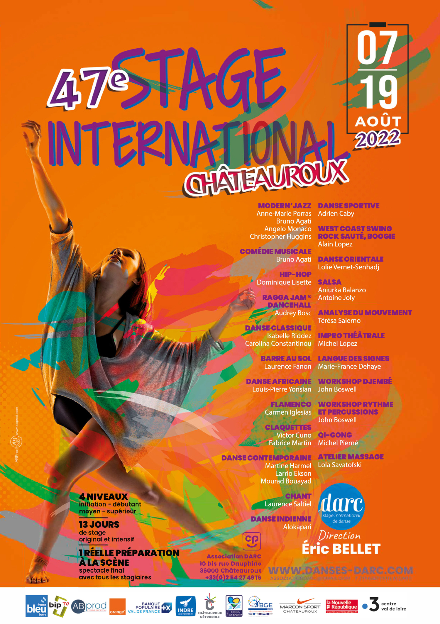 affiche stage danse Darc 2022