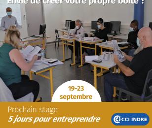 Dates stage 5 jours pour entreprendre CCI INDRE - septembre 2022