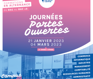 JPO CCI Campus Centre janvier et mars 2023