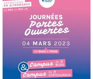 Annonce 2e journée portes ouvertes CCI Campus Centre mars 2023