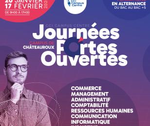 Annonce JPO CCI Campus Centre janvier et février 2024