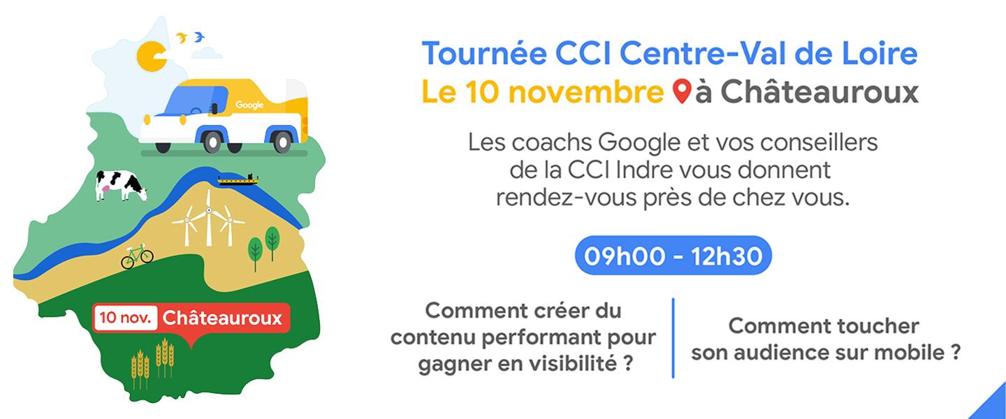 Google Ateliers Numériques - Tournée CCI Centre-VdL - Bannière