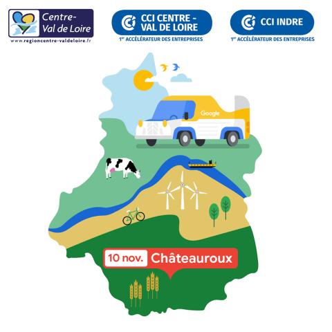 Carte Tournée CCI Centre-Val de Loire - Google Ateliers Numériques